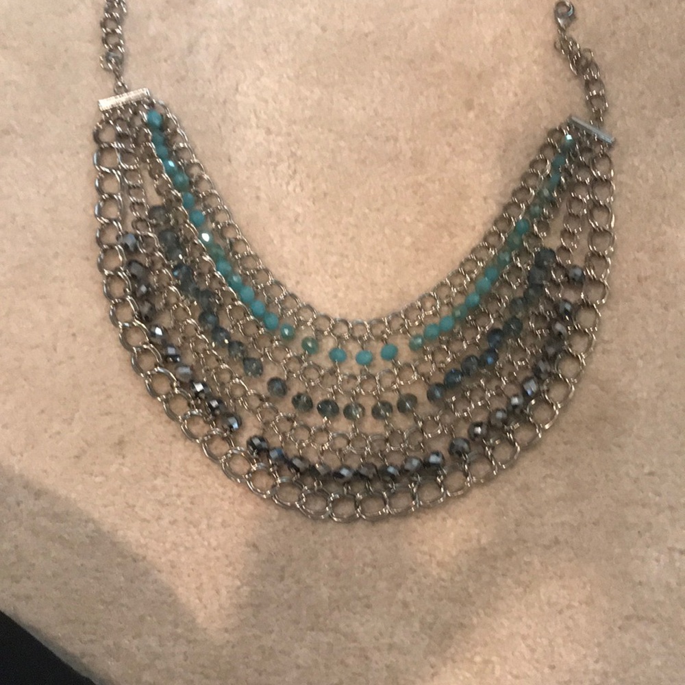 Blue silver necklace